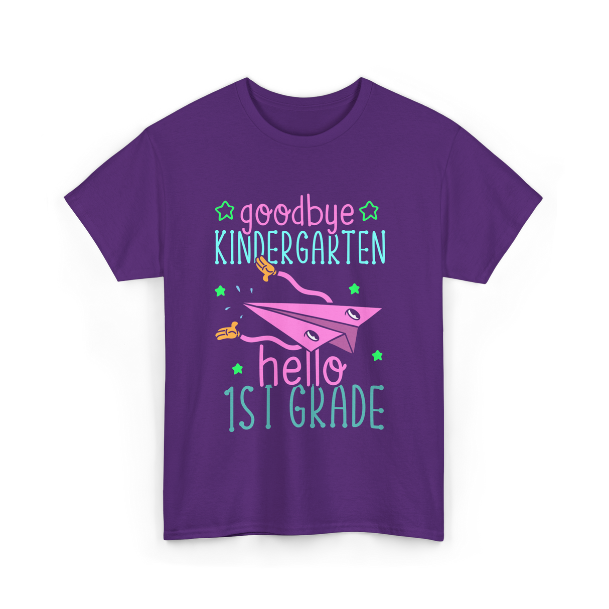 Goodbye Kindergarten Hello 1st Grade School T-Shirt - Purple