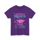 Goodbye Kindergarten Hello 1st Grade School T-Shirt - Purple