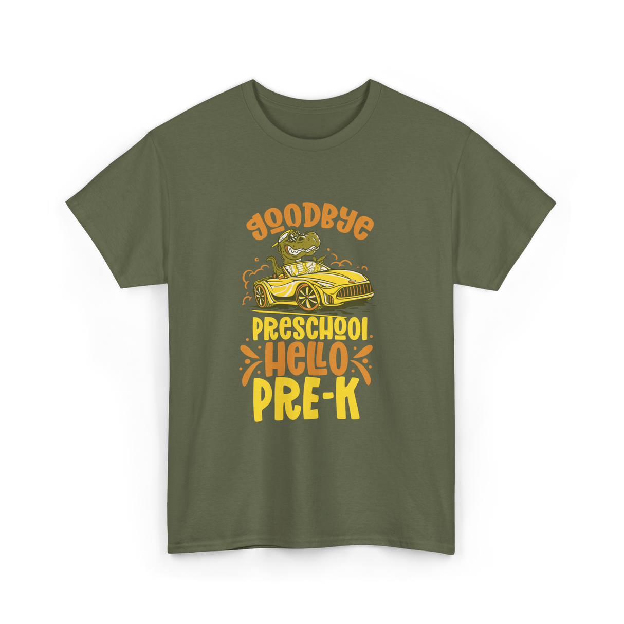 Goodbye Preschool Hello Pre-K Kids T-Shirt - Military Green