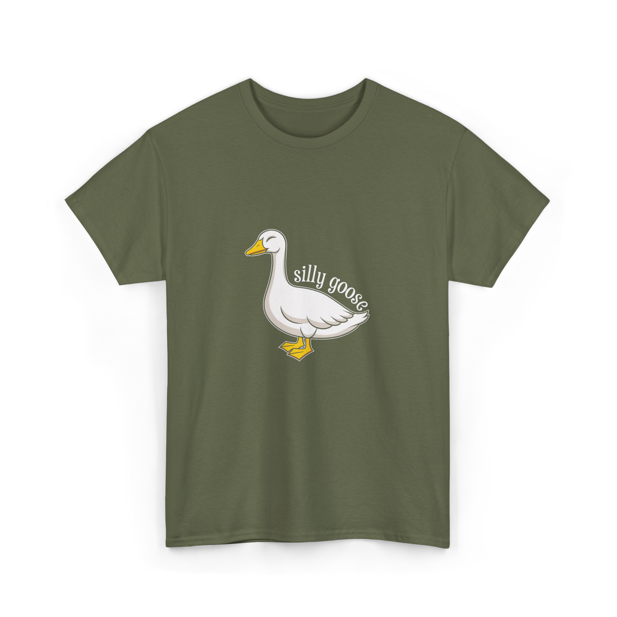 Silly Goose Aesthetic T-Shirt - Military Green