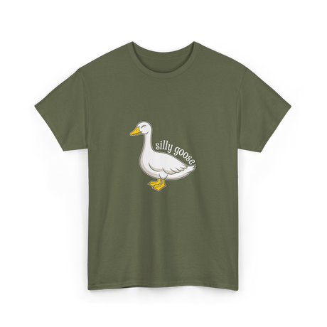 Silly Goose Aesthetic T-Shirt - Military Green