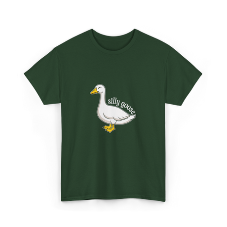 Silly Goose Aesthetic T-Shirt - Forest Green