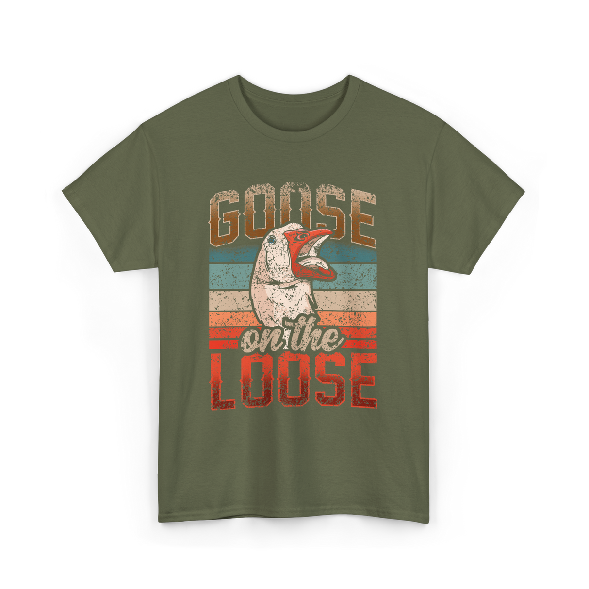 Goose on the Loose Goose Lover T-Shirt - Military Green