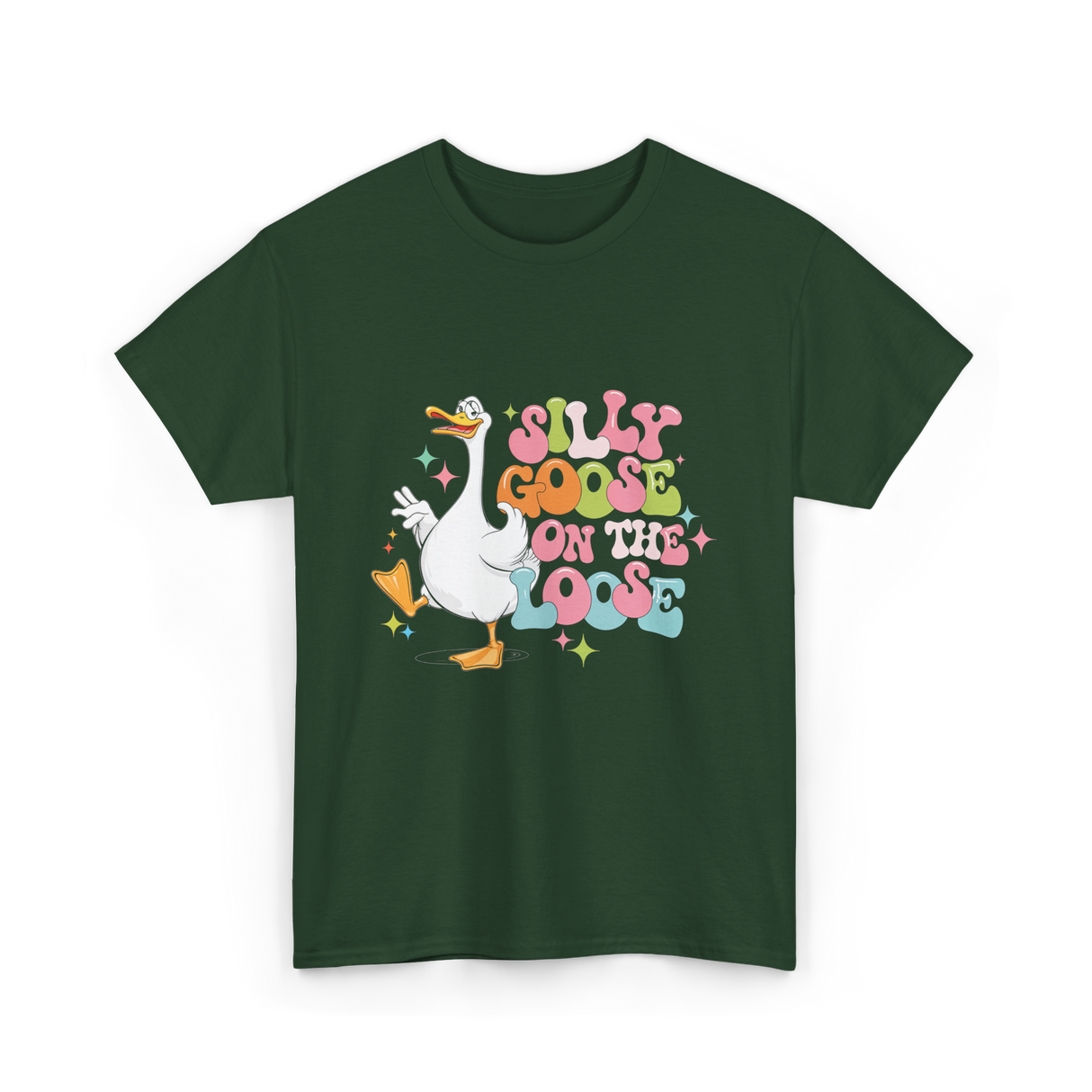 Goose on the Loose T-Shirt - Forest Green