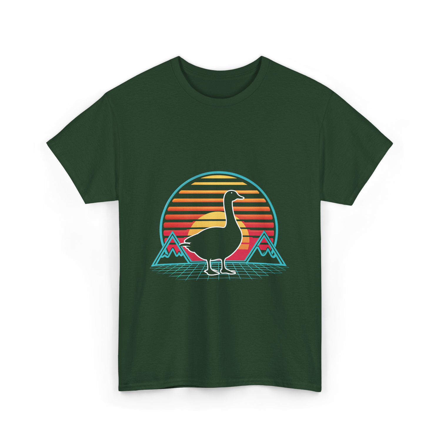Goose Retro Vintage Animal Lover T-Shirt - Forest Green