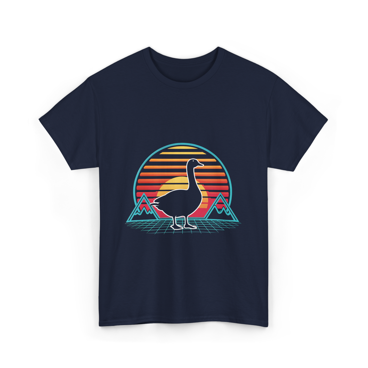 Goose Retro Vintage Animal Lover T-Shirt - Navy