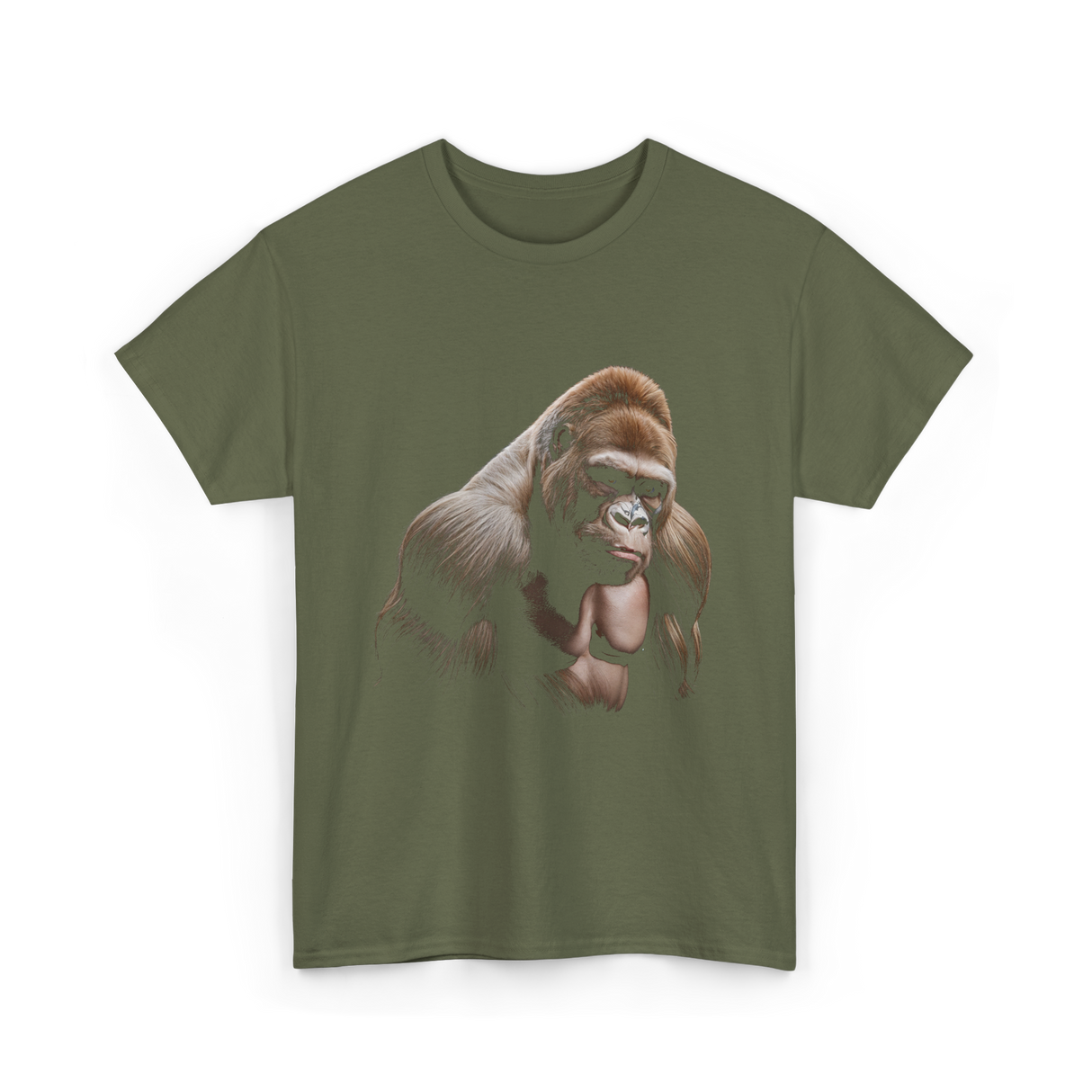 Gorilla Wildlife Preservation Animals T-Shirt - Military Green