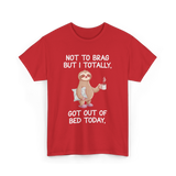 Got Out Of Bed Sloth T-Shirt - Red