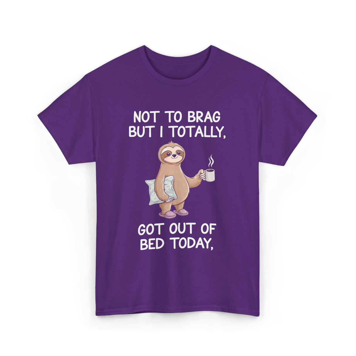 Got Out Of Bed Sloth T-Shirt - Purple