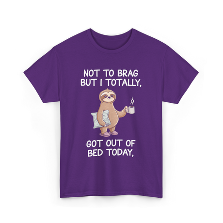 Got Out Of Bed Sloth T-Shirt - Purple