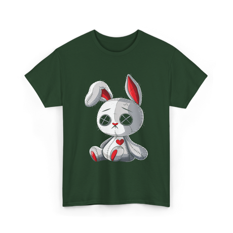 Goth Bunny Cute Kawaii T-Shirt - Forest Green