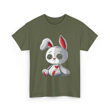 Goth Bunny Cute Kawaii T-Shirt - Military Green