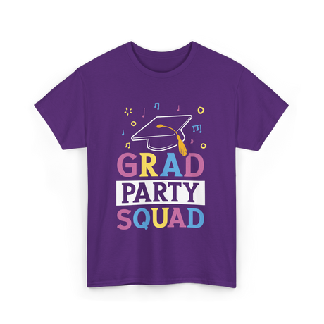 Grad Party Squad Graduation Celebration T-Shirt - Purple