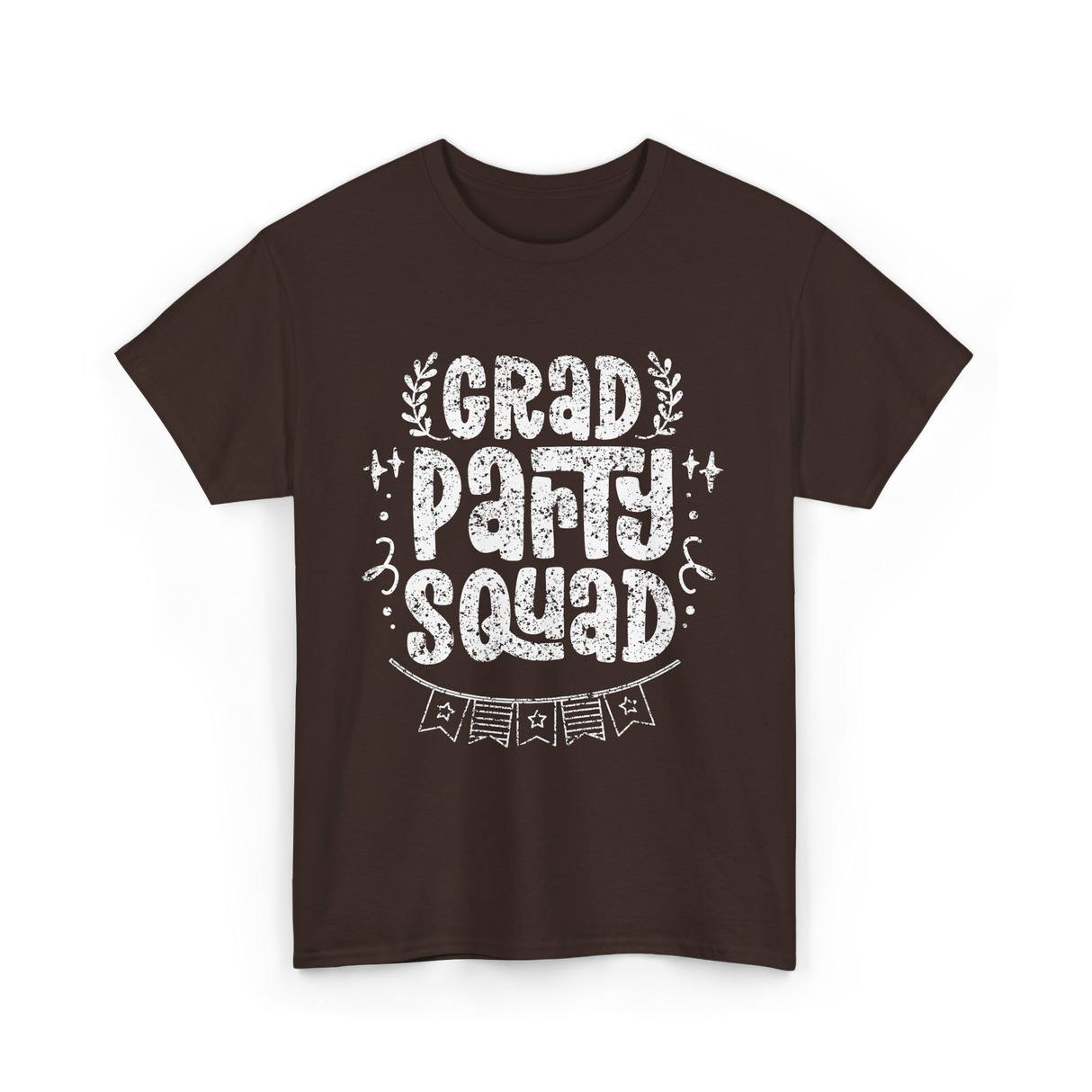 Grad Party Squad Graduation Celebration T-Shirt - Dark Chocolate