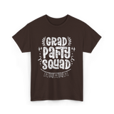 Grad Party Squad Graduation Celebration T-Shirt - Dark Chocolate