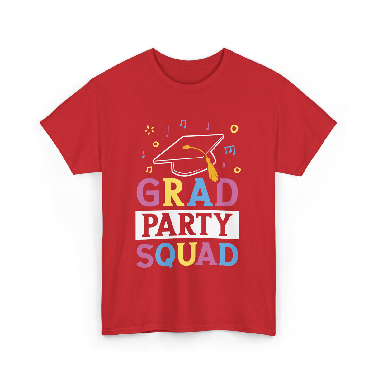 Grad Party Squad Graduation Celebration T-Shirt - Red