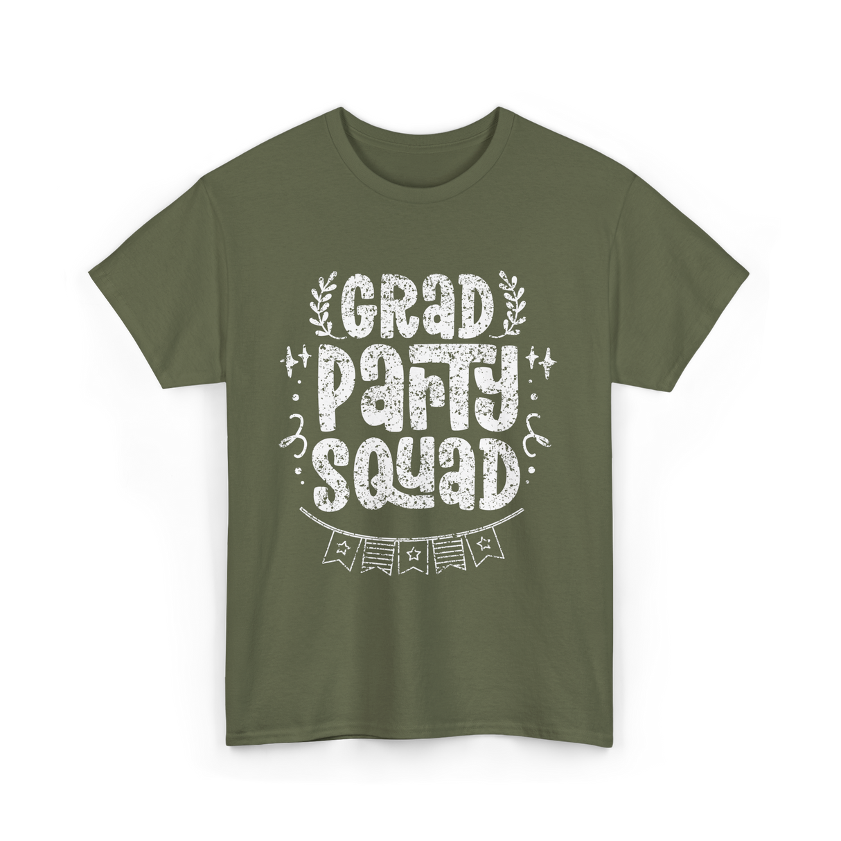 Grad Party Squad Graduation Celebration T-Shirt - Military Green