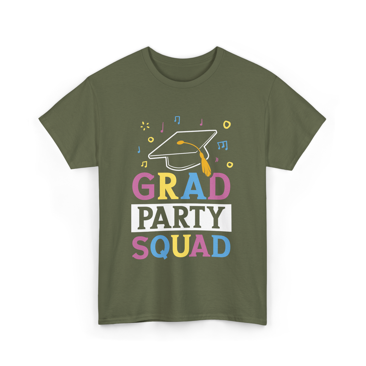 Grad Party Squad Graduation Celebration T-Shirt - Military Green