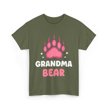 Grandma Bear Animal Lover T-Shirt - Military Green