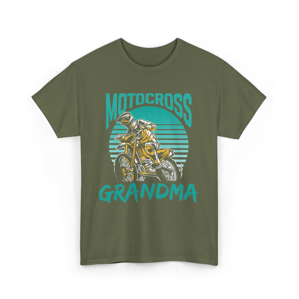 Grandma Biker Motocross Riding T-Shirt - Military Green