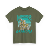 Grandma Biker Motocross Riding T-Shirt - Military Green