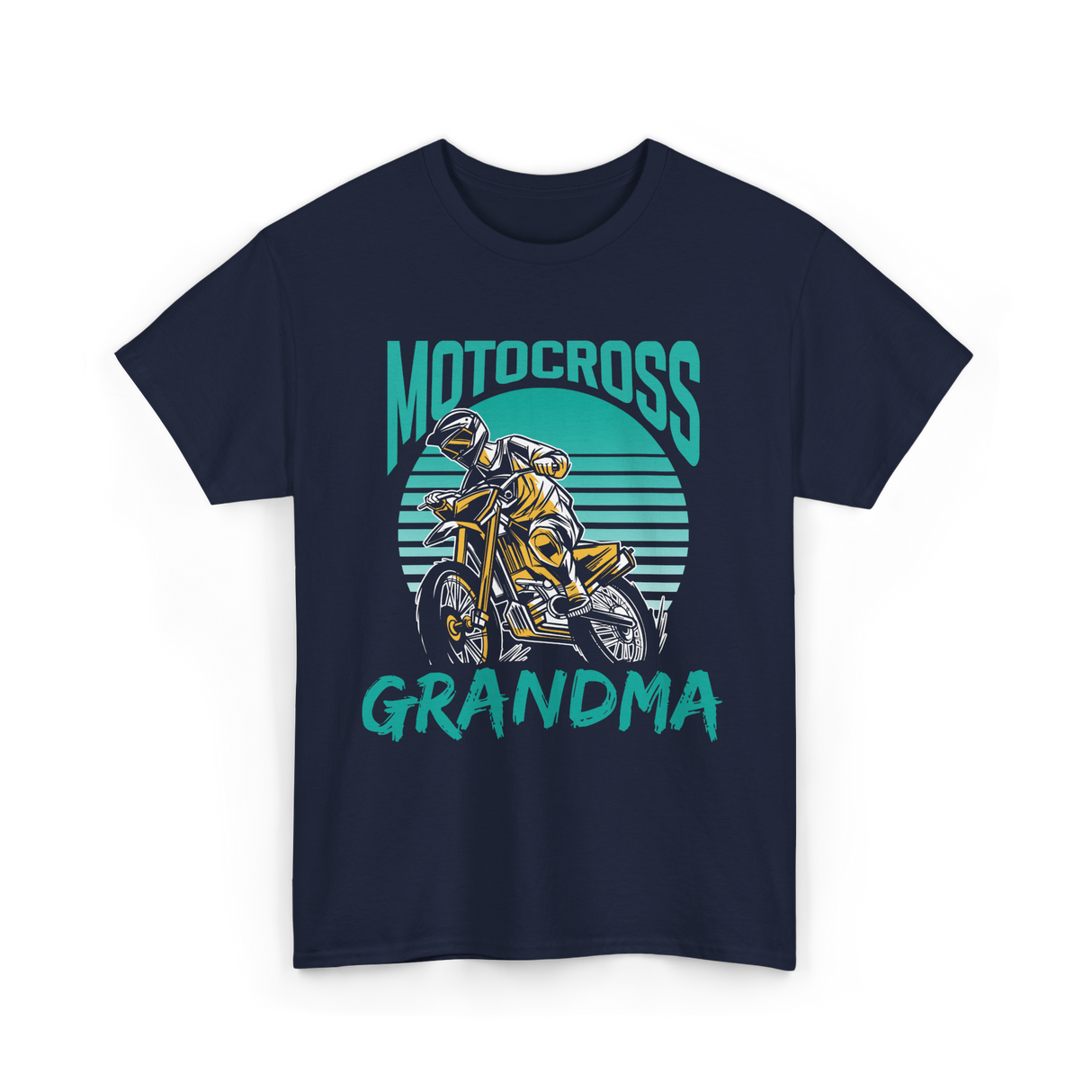 Grandma Biker Motocross Riding T-Shirt - Navy