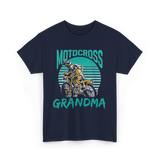 Grandma Biker Motocross Riding T-Shirt - Navy