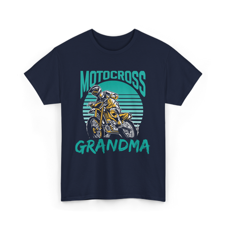 Grandma Biker Motocross Riding T-Shirt - Navy