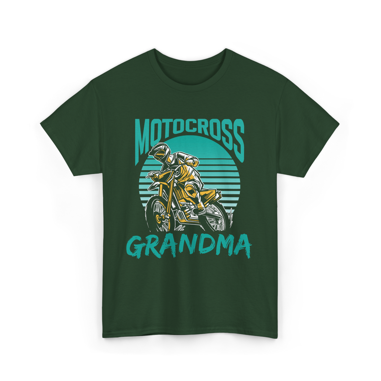 Grandma Biker Motocross Riding T-Shirt - Forest Green