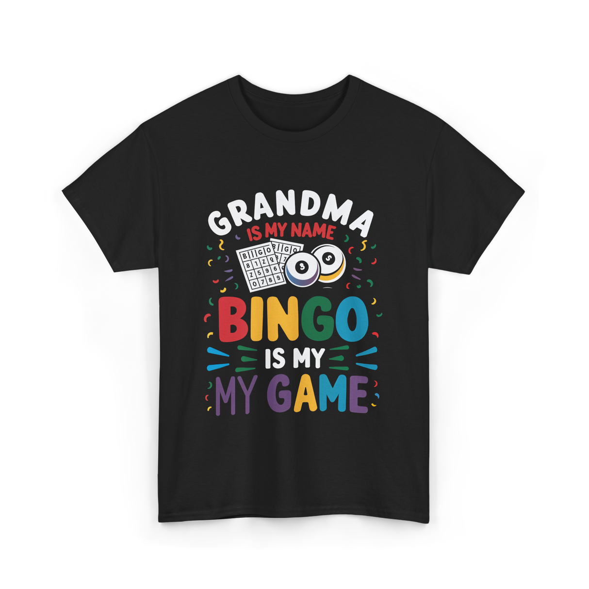 Grandma Bingo Game T-Shirt - Black