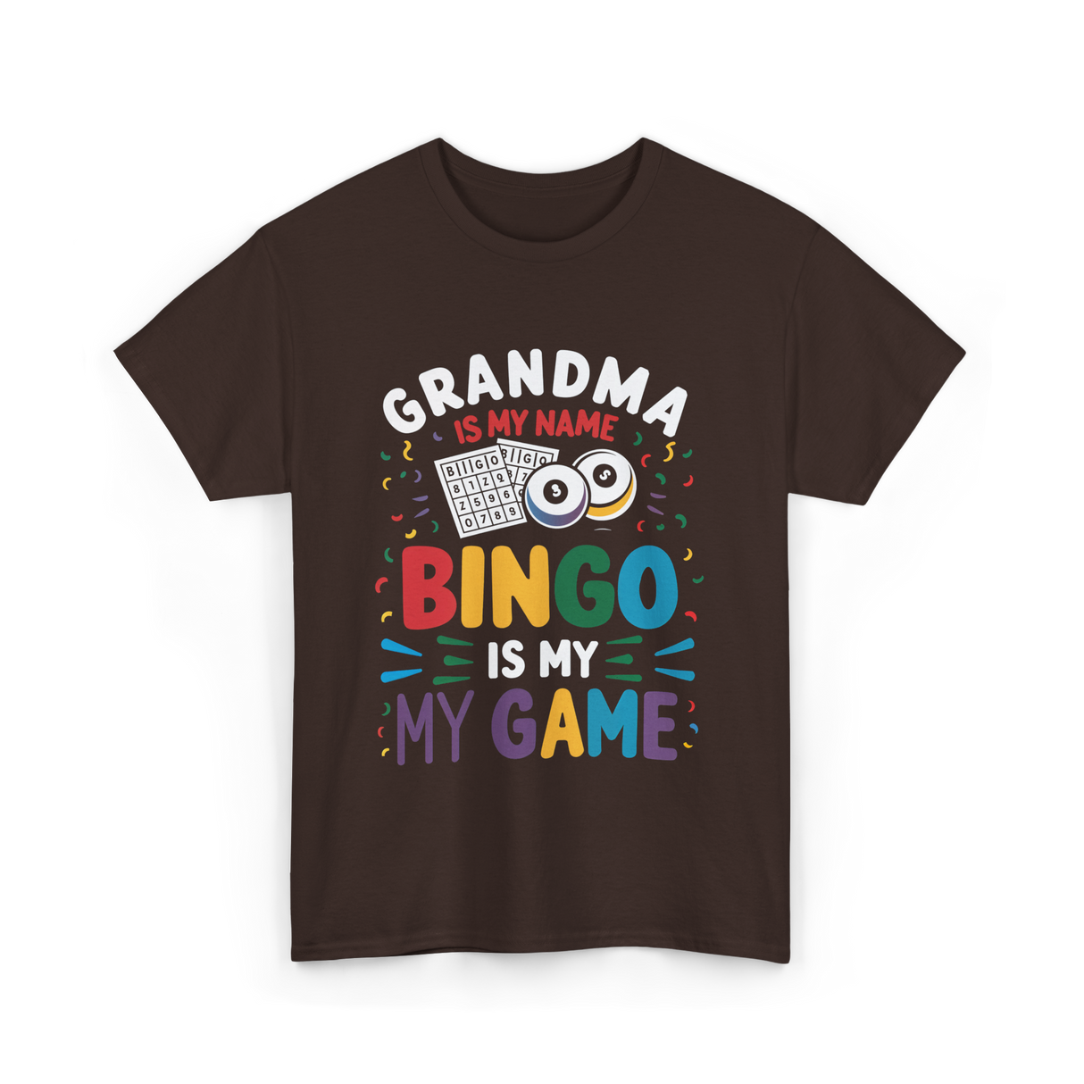 Grandma Bingo Game T-Shirt - Dark Chocolate