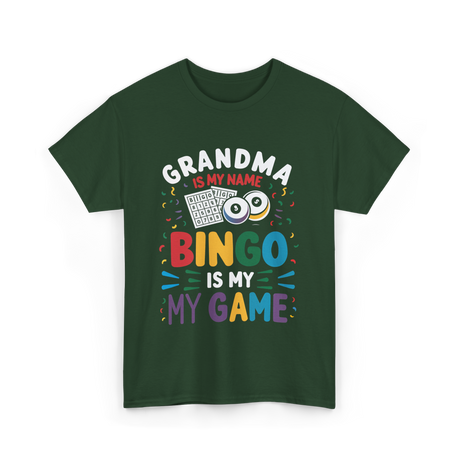 Grandma Bingo Game T-Shirt - Forest Green