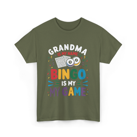 Grandma Bingo Game T-Shirt - Military Green