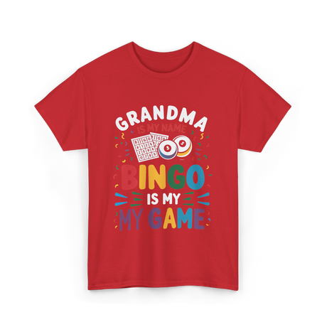 Grandma Bingo Game T-Shirt - Red