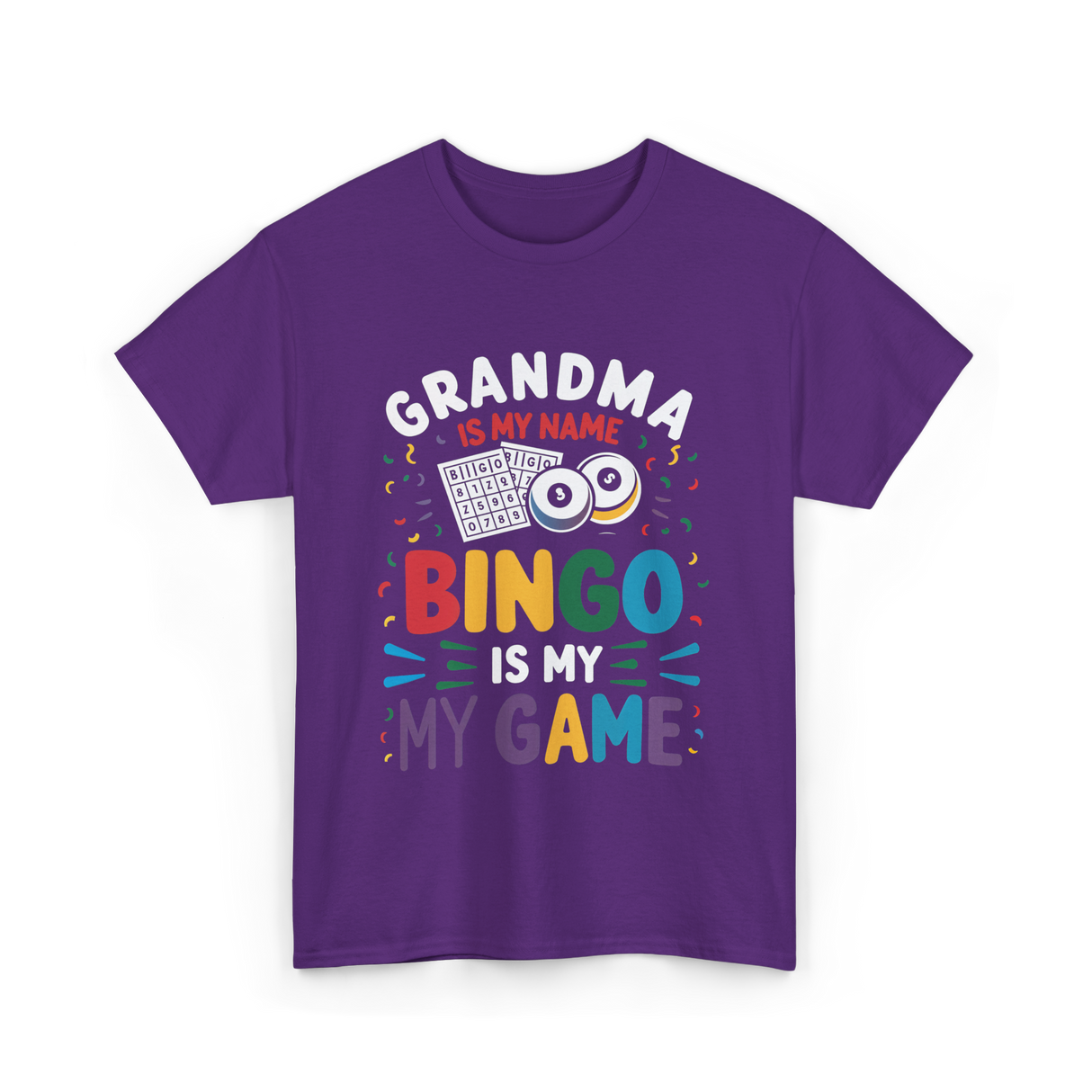 Grandma Bingo Game T-Shirt - Purple