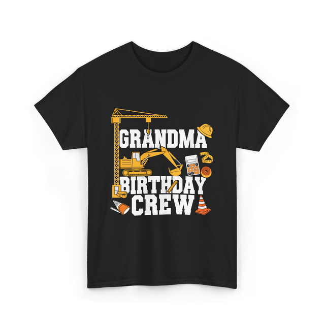 Grandma Birthday Crew Construction T-Shirt - Black