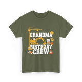 Grandma Birthday Crew Construction T-Shirt - Military Green