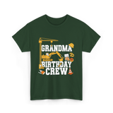 Grandma Birthday Crew Construction T-Shirt - Forest Green