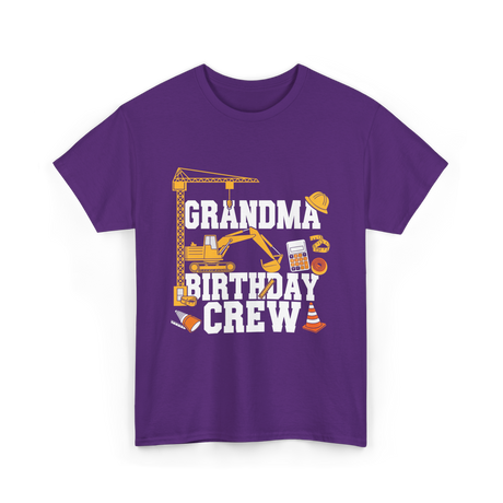 Grandma Birthday Crew Construction T-Shirt - Purple