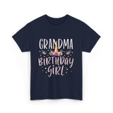 Grandma Birthday Girl Unicorn T-Shirt - Navy