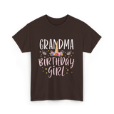 Grandma Birthday Girl Unicorn T-Shirt - Dark Chocolate