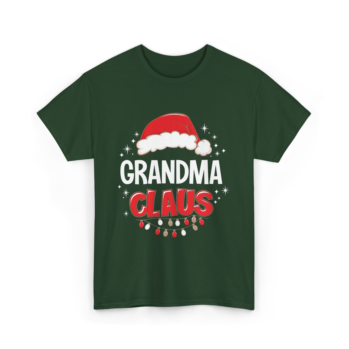 Grandma Claus Christmas Grandma T-Shirt - Forest Green