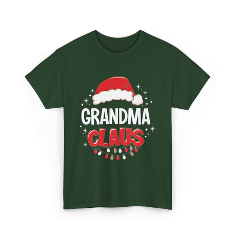 Grandma Claus Christmas Grandma T-Shirt - Forest Green