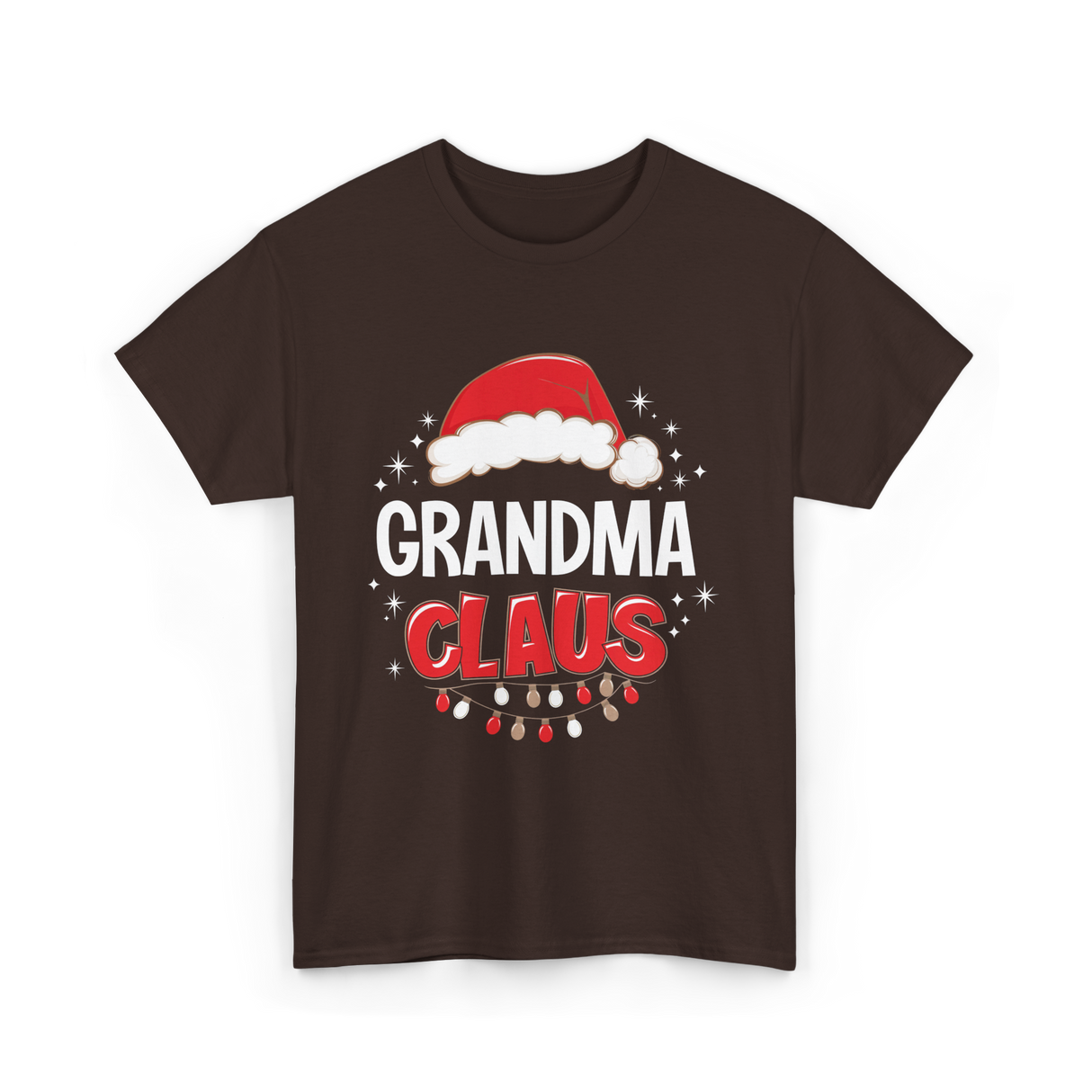 Grandma Claus Christmas Grandma T-Shirt - Dark Chocolate