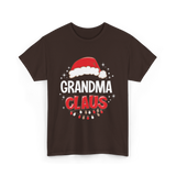 Grandma Claus Christmas Grandma T-Shirt - Dark Chocolate