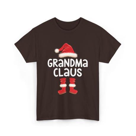 Grandma Claus Christmas Grandma T-Shirt - Dark Chocolate