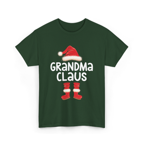 Grandma Claus Christmas Grandma T-Shirt - Forest Green