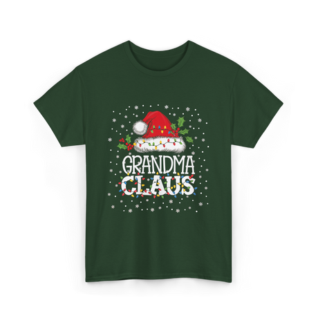 Grandma Claus Christmas Grandma T-Shirt - Forest Green