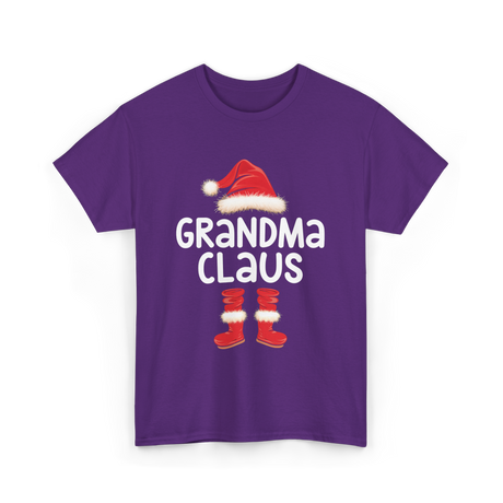 Grandma Claus Christmas Grandma T-Shirt - Purple