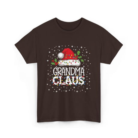 Grandma Claus Christmas Grandma T-Shirt - Dark Chocolate